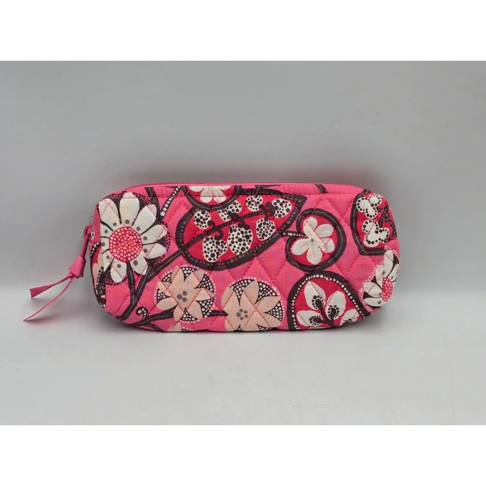 Vera Bradley Cosmetic Bag Women OS Pink Excellent Quilted Floral Folkloric Pouch